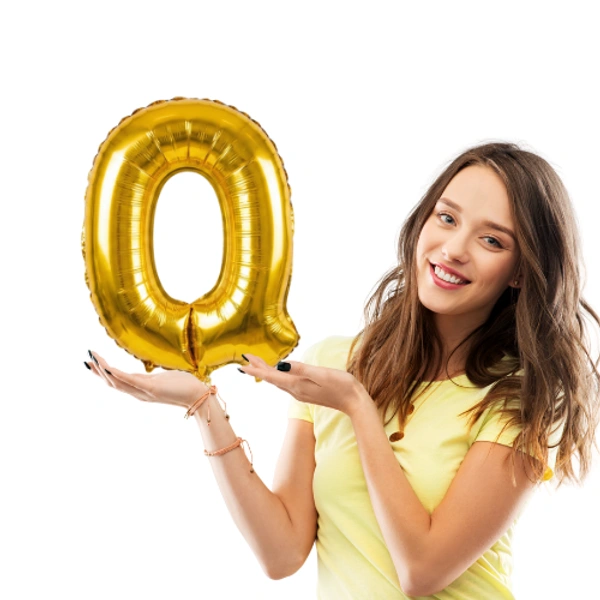 Little Decor 14 Inch Golden Letter “Q” Foil Balloon