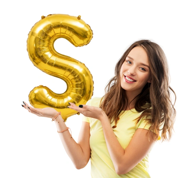 Little Decor 14 Inch Golden Letter “S” Foil Balloon