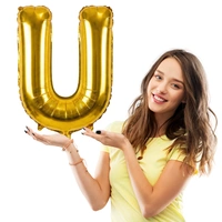 Little Decor 14 Inch Golden Letter “U” Foil Balloon