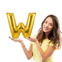 Little Decor 14 Inch Golden Letter “W” Foil Balloon