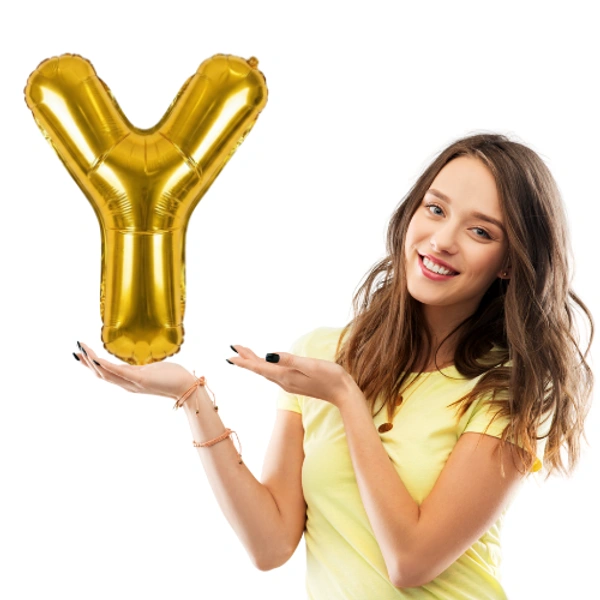 Little Decor 14 Inch Golden Letter “Y” Foil Balloon