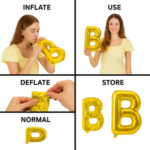 Little Decor 14 Inch Golden Letter “B” Foil Balloon