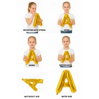 Little Decor 14 Inch Golden Letter “A” Foil Balloon