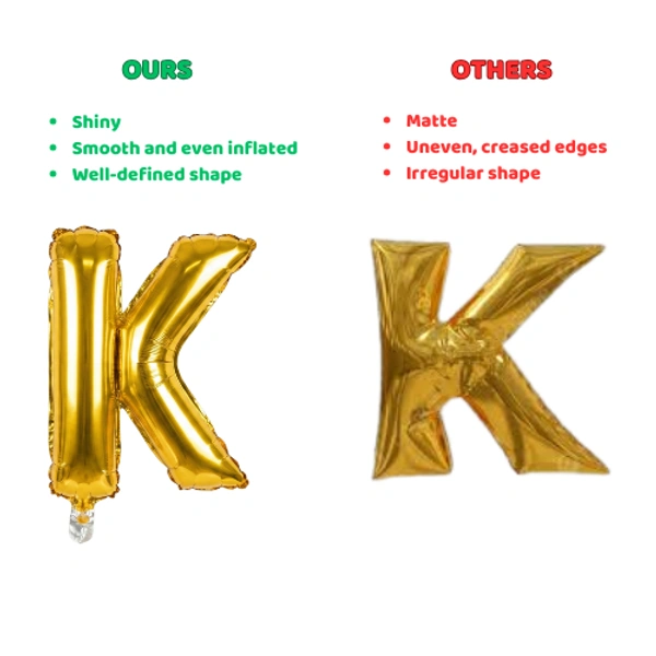 Little Decor 14 Inch Golden Letter “K” Foil Balloon