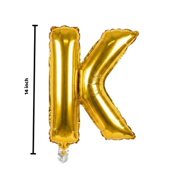 Little Decor 14 Inch Golden Letter “K” Foil Balloon