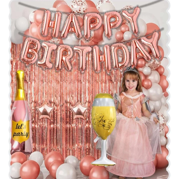 Happy Birthday Pink Decoration Kit – Premium 117 PCS