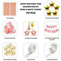 Happy Birthday Pink Decoration Kit – Premium 117 PCS