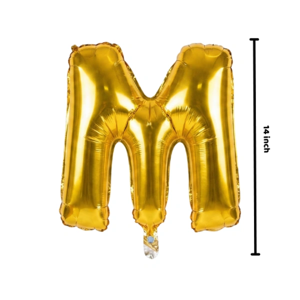 Little Decor 14 Inch Golden Letter “M” Foil Balloon