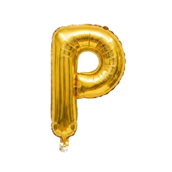 Little Decor 14 Inch Golden Letter “P” Foil Balloon