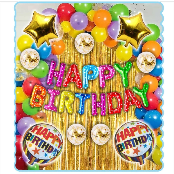 Happy Birthday Multi Color Decoration Kit – 118 PCS