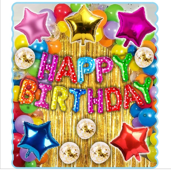Happy Birthday Multi Color Decoration Kit – 113 PCS