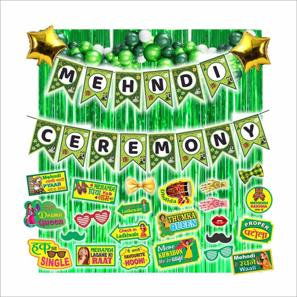 Little Decor Mehndi Ceremony Decoration Kit – Green Theme - Japanese Laurel