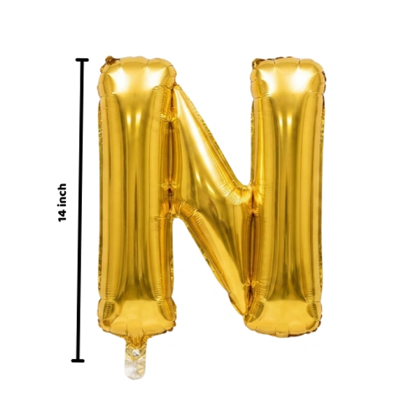 Little Decor 14 Inch Golden Letter “N” Foil Balloon