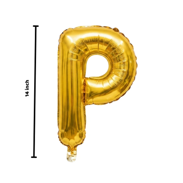 Little Decor 14 Inch Golden Letter “P” Foil Balloon