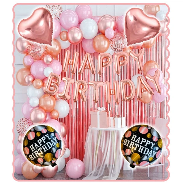 Happy Birthday Pink Decoration Kit – Premium 117 PCS