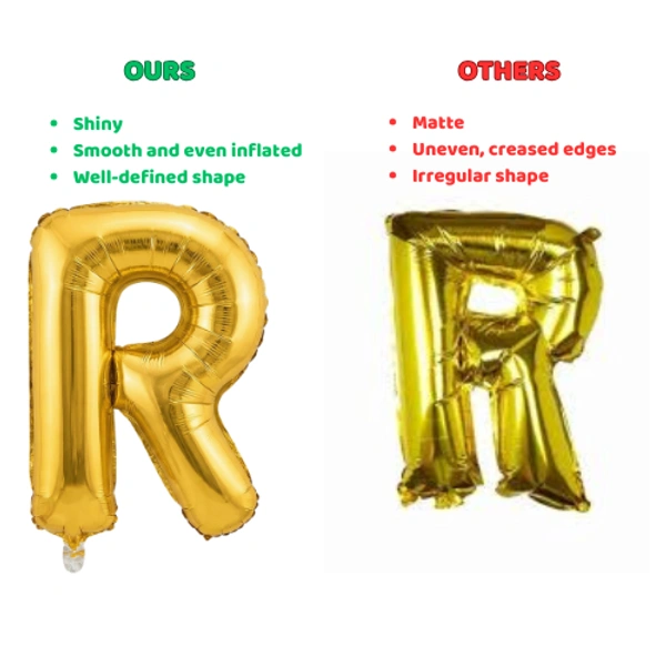 Little Decor 14 Inch Golden Letter “R” Foil Balloon