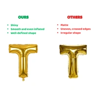 Little Decor 14 Inch Golden Letter “T” Foil Balloon