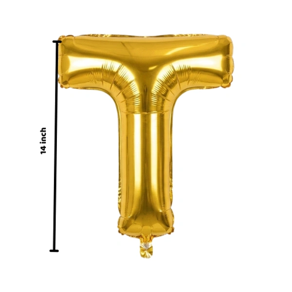 Little Decor 14 Inch Golden Letter “T” Foil Balloon