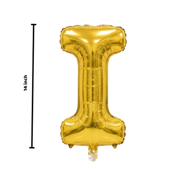 Little Decor 14 Inch Golden Letter “I” Foil Balloon