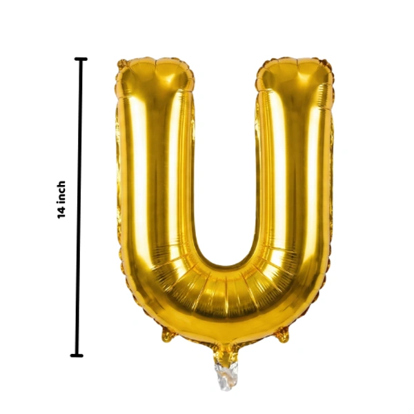 Little Decor 14 Inch Golden Letter “U” Foil Balloon