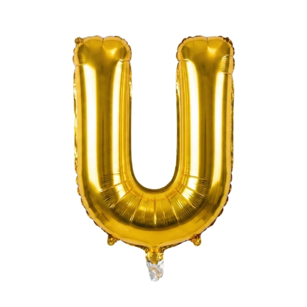 Little Decor 14 Inch Golden Letter “U” Foil Balloon