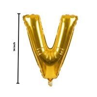Little Decor 14 Inch Golden Letter “V” Foil Balloon
