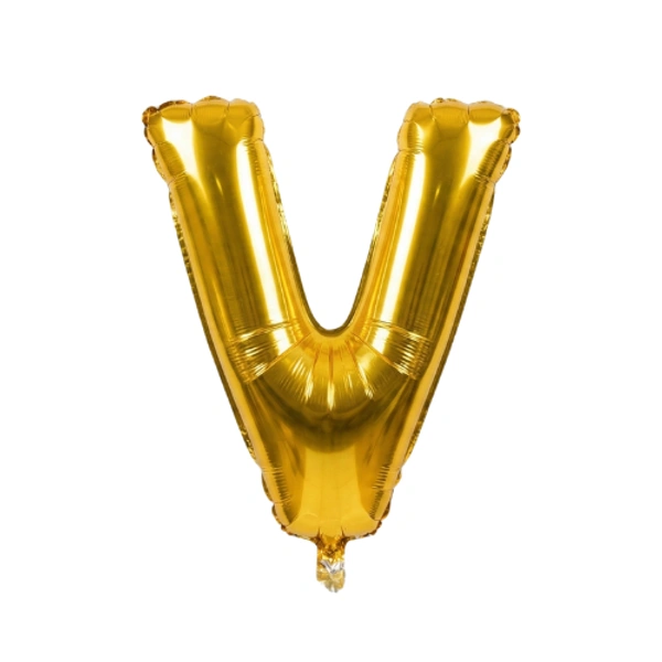 Little Decor 14 Inch Golden Letter “V” Foil Balloon
