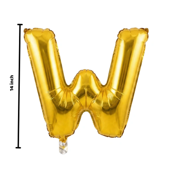 Little Decor 14 Inch Golden Letter “W” Foil Balloon