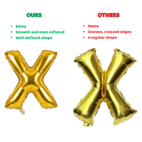 Little Decor 14 Inch Golden Letter “X” Foil Balloon
