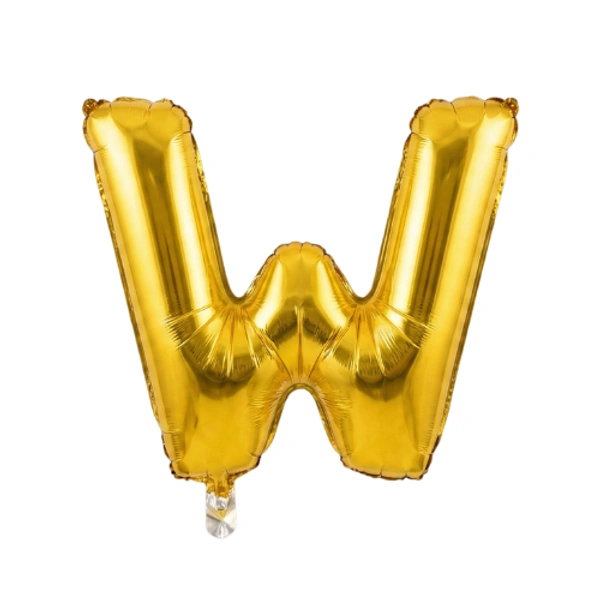 Little Decor 14 Inch Golden Letter “W” Foil Balloon
