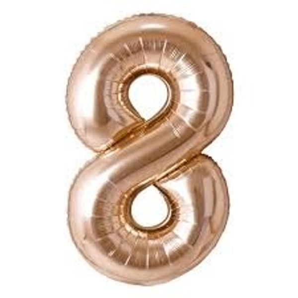 Little Decor 32-Inch Gold Number 8 Foil Balloon - Rose Gold