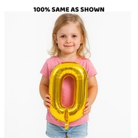 Little Decor 14-Inch Gold Number 0 Foil Balloon - Gold