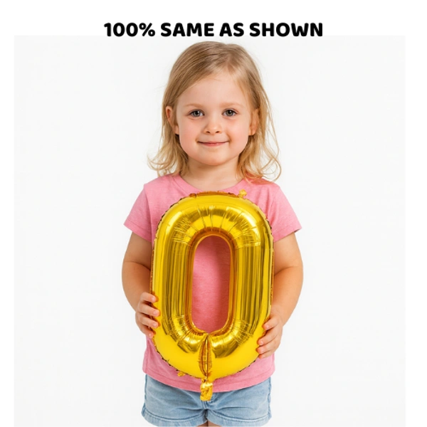 Little Decor 14-Inch Gold Number 0 Foil Balloon - Gold