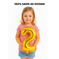 Little Decor Golden 2 Number Foil Balloon – 14 Inch - Gold