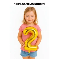 Little Decor 32-Inch Gold Number 2 Foil Balloon - Gold