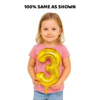 Little Decor Golden 3 Number Foil Balloon – 14 Inch - Gold