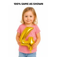 Little Decor 32-Inch Gold Number 4 Foil Balloon - Gold