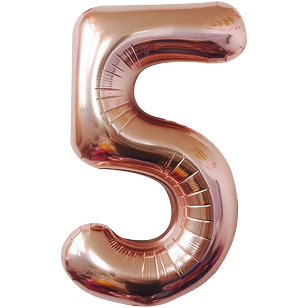 Little Decor 32-Inch Rose Gold Number 5 Foil Balloon