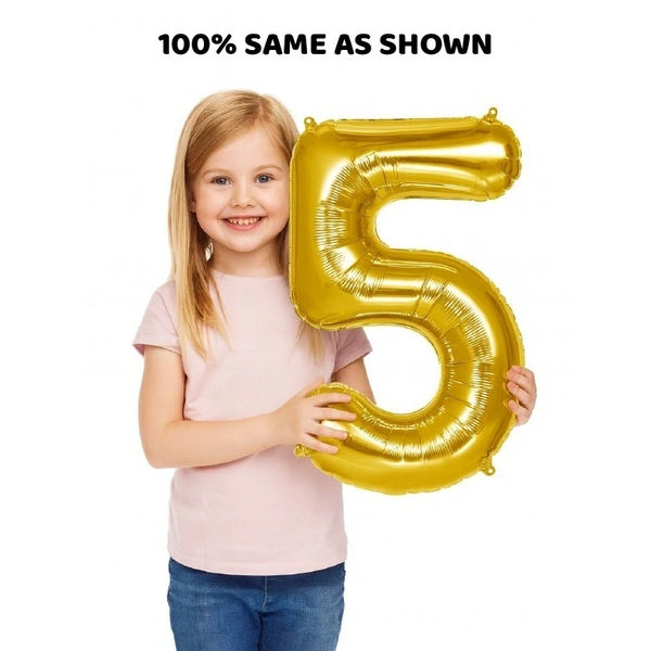 Little Decor 14-Inch Gold Number 5 Foil Balloon - Gold