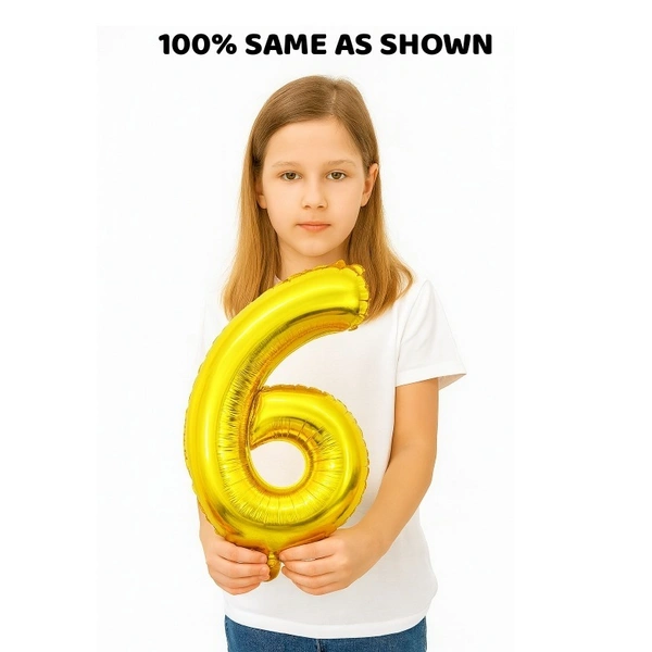 Little Decor 14 Inch Gold Number 6 Foil Balloon - Gold