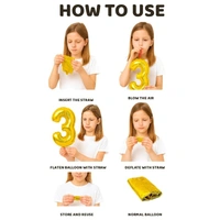 Little Decor Golden 3 Number Foil Balloon – 14 Inch - Gold