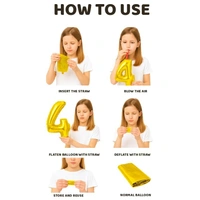 Little Decor 32-Inch Gold Number 4 Foil Balloon - Gold