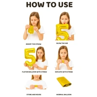 Little Decor 32-Inch Gold Number 5 Foil Balloon - Gold