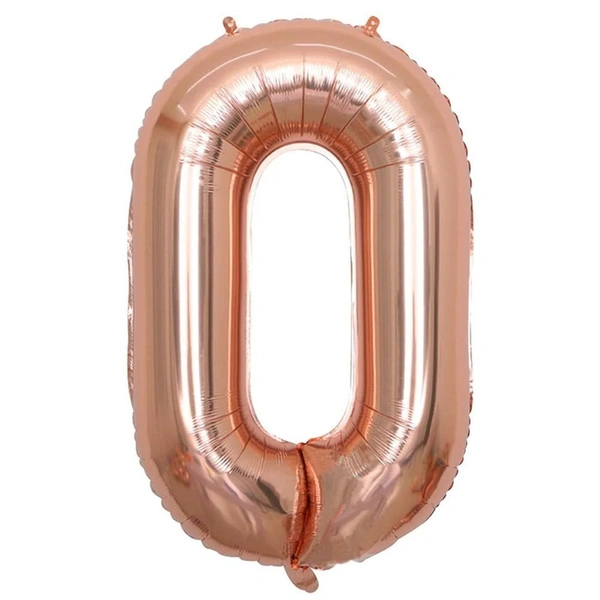 Little Decor 32-Inch Rose Gold Number 0 Balloon - Turkish Rose