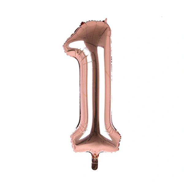 Little Decor 32-Inch Rose Gold Number 1 Foil Balloon - Turkish Rose