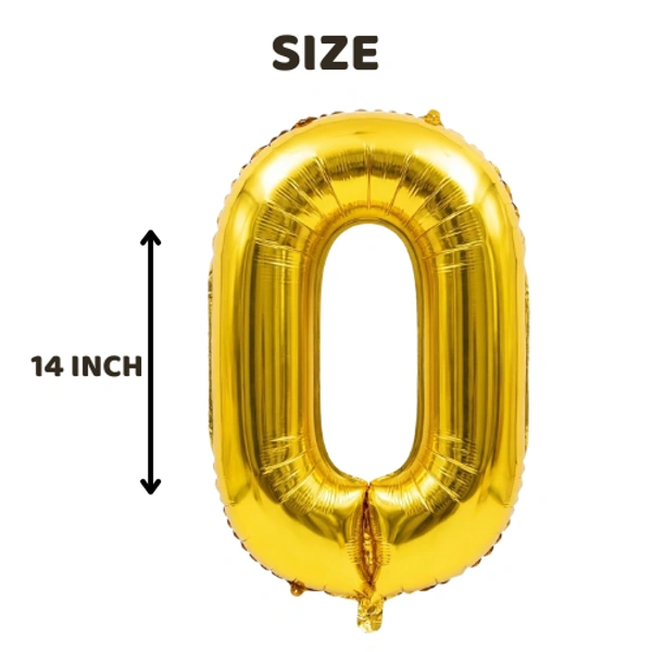 Little Decor 14-Inch Gold Number 0 Foil Balloon - Gold