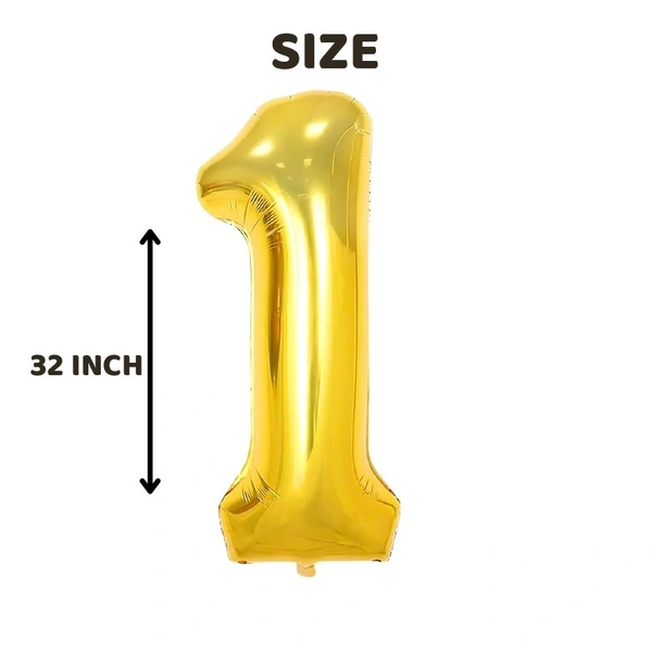 Little Decor 32-Inch Gold Number 1 Foil Balloon - Gold