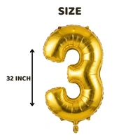 Little Decor 32-Inch Rose Gold Number 3 Foil Balloon - Turkish Rose