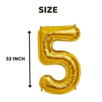Little Decor 32-Inch Gold Number 5 Foil Balloon - Gold