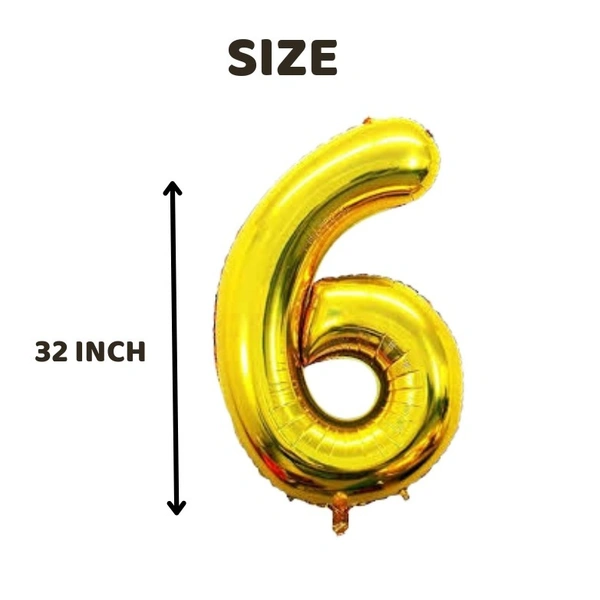 Little Decor 32-Inch Rose Gold Number 6 Foil Balloon